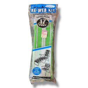 Wellington Re-Web Kit #120 Chaise Lawn Aluminum Chair 17 Feet Green & White DIY